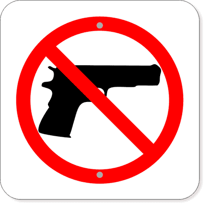 No Firearms Aluminum Sign | 12" x 12"