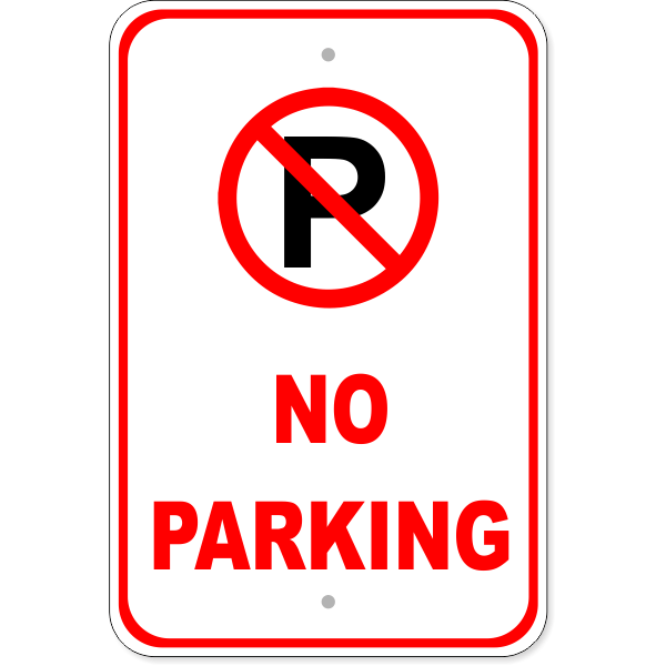 No Parking Aluminum Sign | 18" x 12"