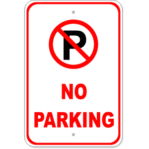 No Parking Aluminum Sign | 18" x 12"