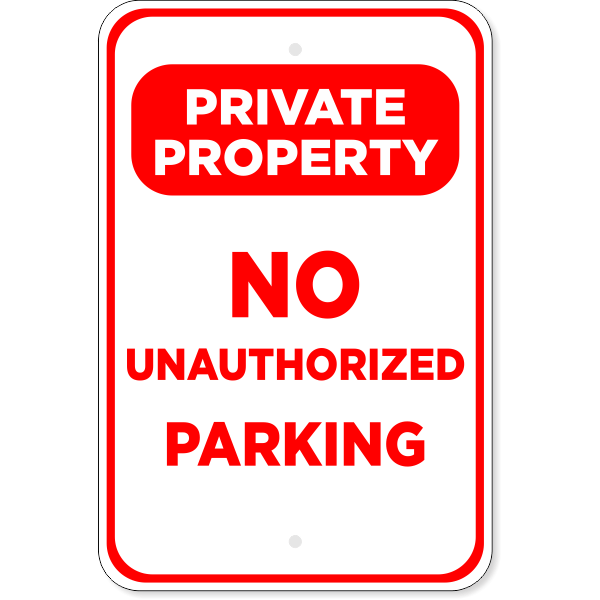 No Parking Private Property Aluminum Sign | 18" x 12"