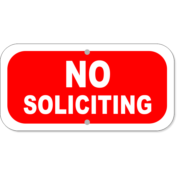 No Soliciting Aluminum Add-On Sign | 6" x 12"