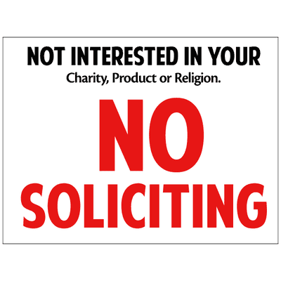 No Soliciting Yard Sign