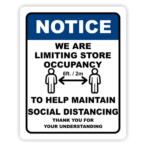 Notice We are Limiting Store Occupancy Sign