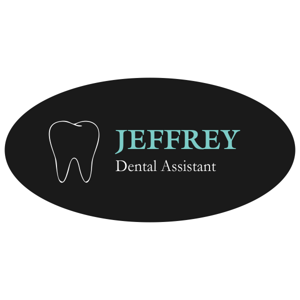 Aqua Tooth Shaped Dental Name Tag