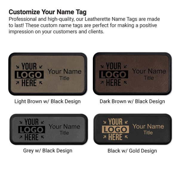 Leatherette Rectangle Framed Name Tag