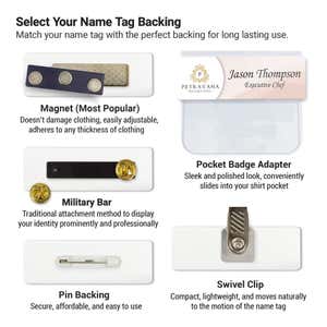 Backing options for a medical name tag 