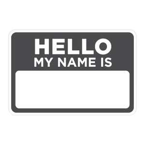 Hello My Name is Sticker - Black
