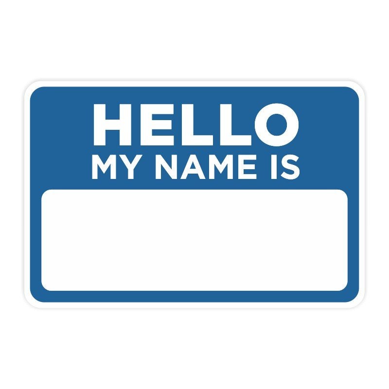 Hello My Name is Sticker- Blue