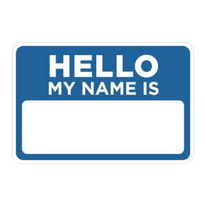 Hello My Name is Sticker- Blue