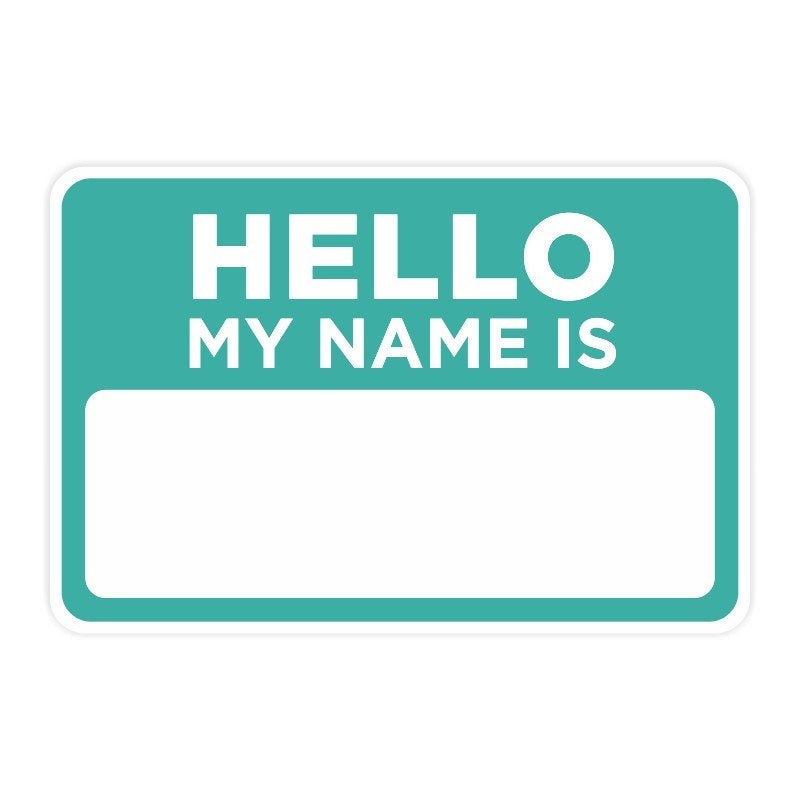 Hello My Name is Sticker - Green