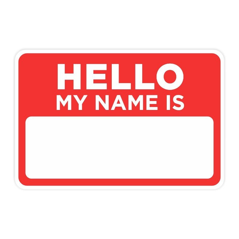 Hello My Name is Sticker - Red