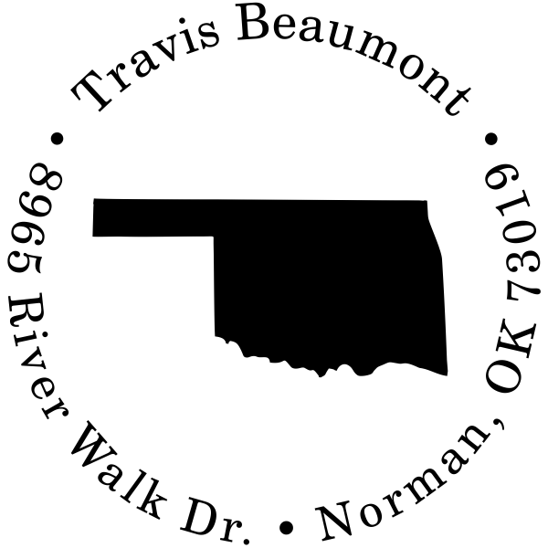 Oklahoma Round Address Stamp