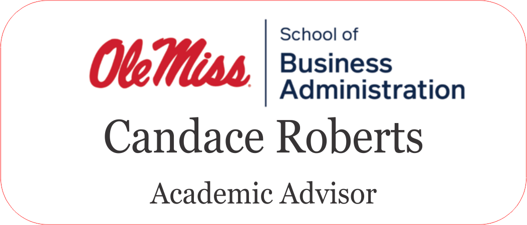 Ole Miss Name Tag 1.5 x 3.5 Metal -Business Administration