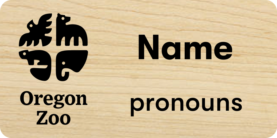 Oregon Zoo Name Tag with Pronouns