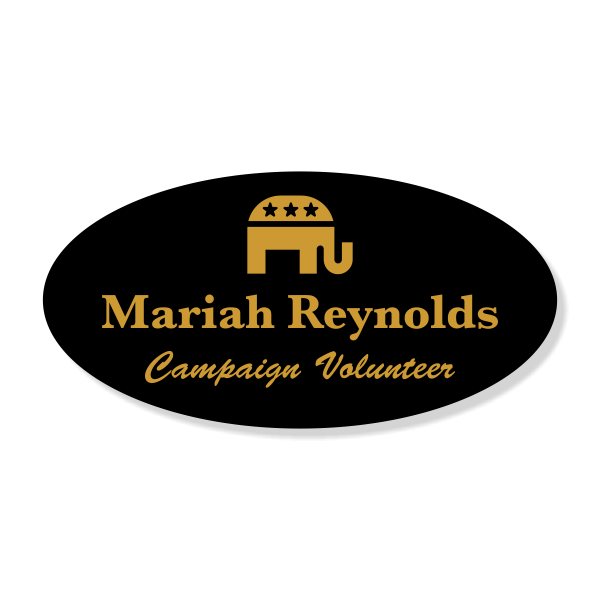 Republican Party Engraved Oval Name Tag