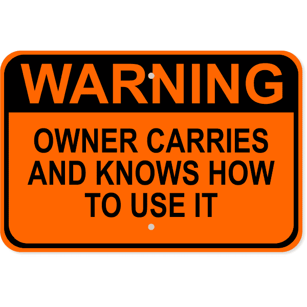 Owner Carries 12" x 18" Aluminum Sign
