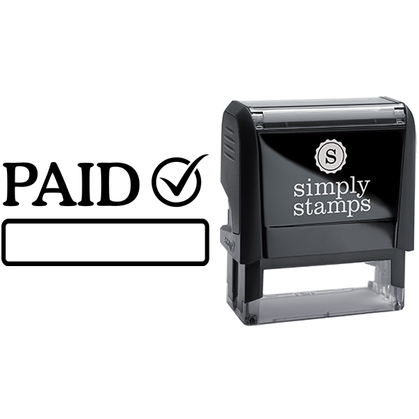 Checkmark and Custom Box Paid Business Stamp