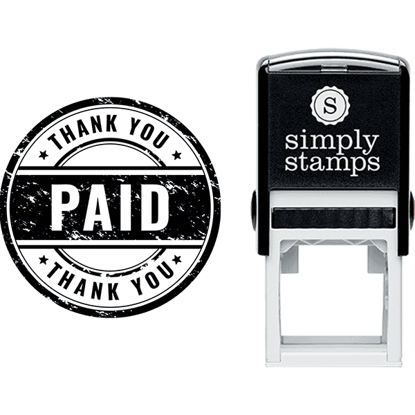 Distress Thank You Paid Business Stamp