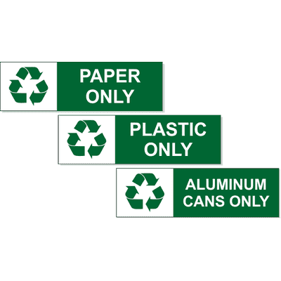 Paper / Plastic / Aluminum Can Decal Pack