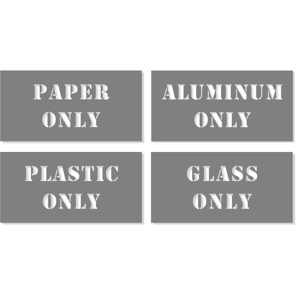 Paper / Plastic / Glass / Aluminum Stencil Pack