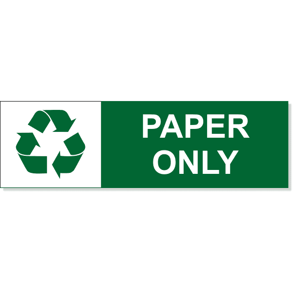 3" x 10 Paper Recycle Decal