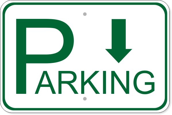Parking Back Aluminum Sign | 12