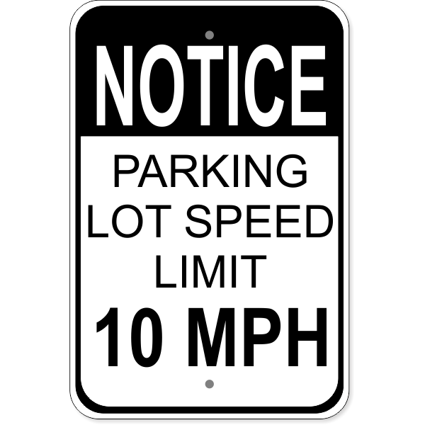 Parking Lot Speed Limit 18" x 12" Aluminum Sign