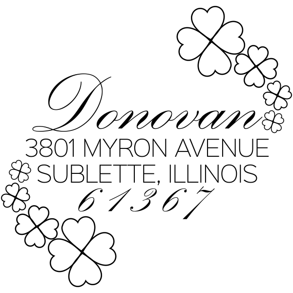 Donovan Script Address Stamp