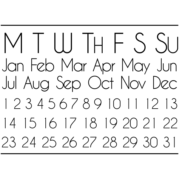 Perpetual Calendar Journal Stamp