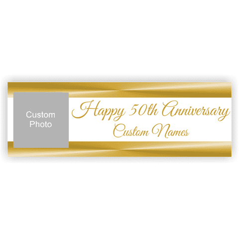 Personalized 2" x 6" Golden Anniversary Banner