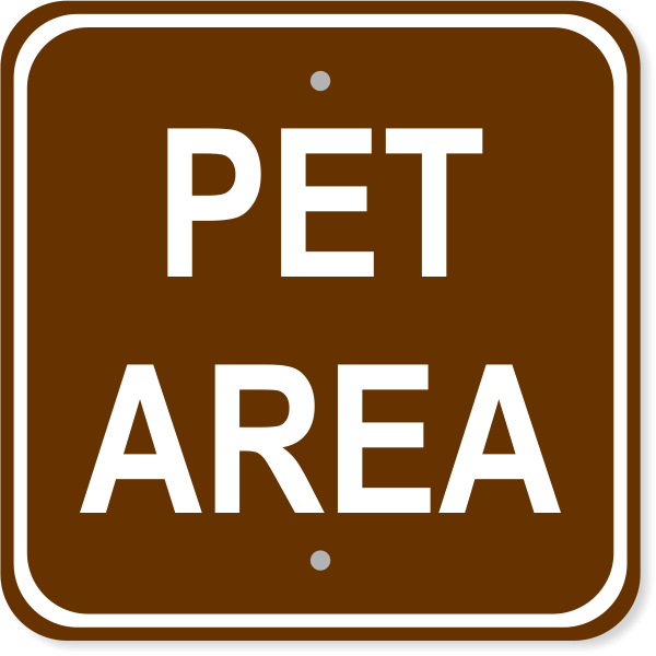 Pet Area 12" x 12" Aluminum Sign
