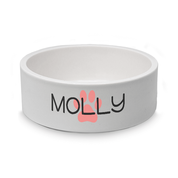 Custom Ceramic Wide Paw Print Dog Bowl