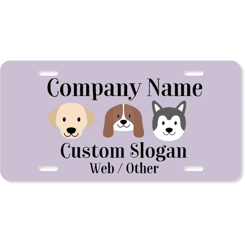 Pet Grooming Custom Front License Plate