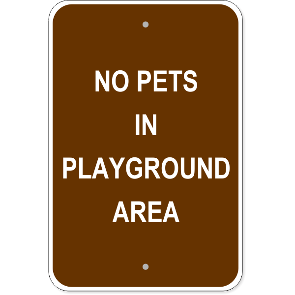 Pets in Playground 18" x 12" Aluminum Sign