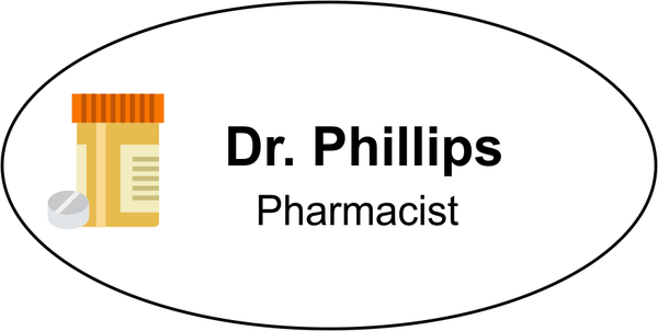 Pharmacist Oval Name Tag
