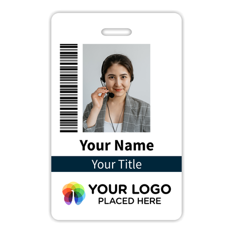 Vertical Photo ID Card, Single-Sided, Professional Identification