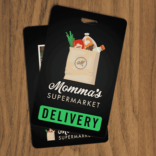 Black Custom Full Color Delivery Shopper Photo ID Back