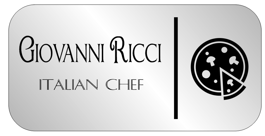 Pizza 2 Line Restaurant Rectangle Name Tag
