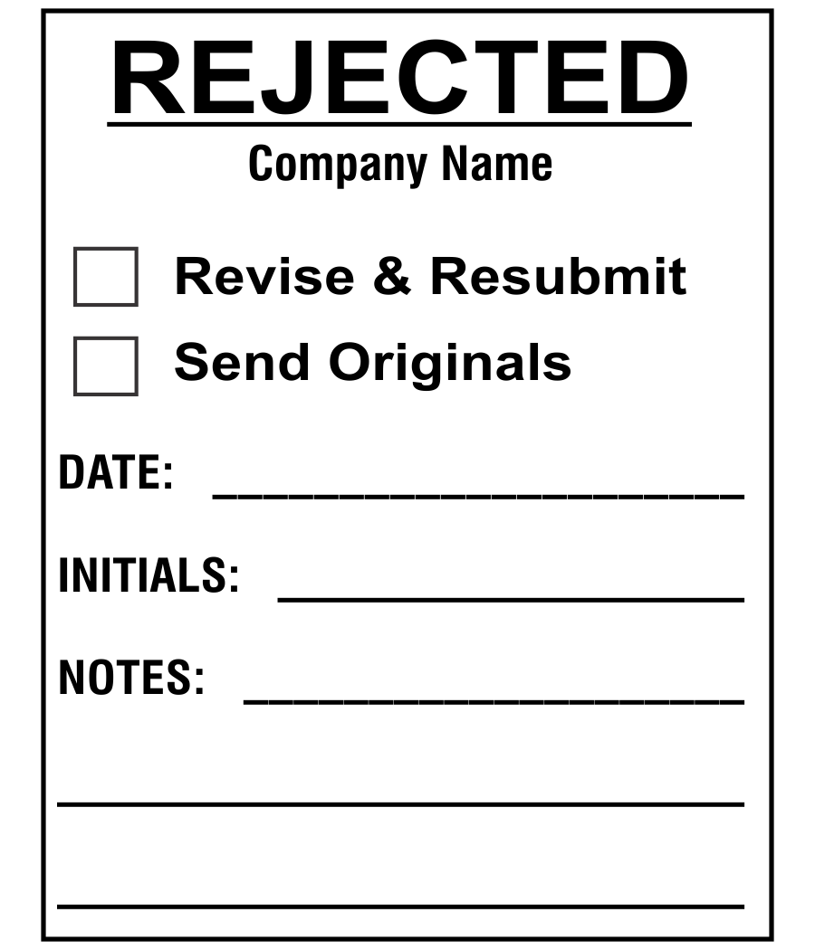 Rejected and Revise Form Plan & Blueprint Stamp