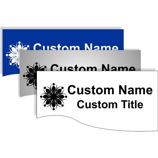 Plastic Engraved Wave Shaped Sign Insert Only - 3.25" x 8"