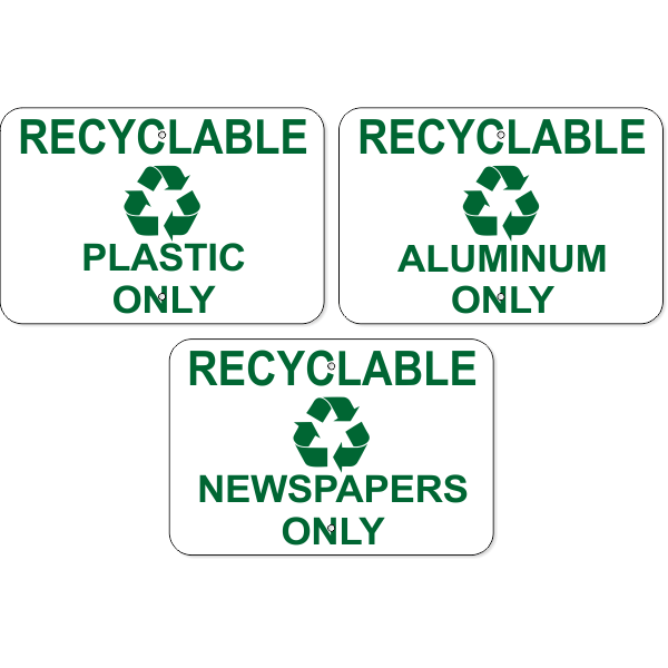 Plastic / Aluminum / Newspaper Only Aluminum Sign Pack