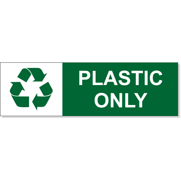 Plastic Recycle Decal | 3" x 10"