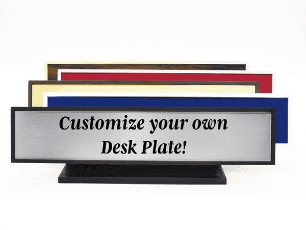 Engraved Insert with Plastic Square Corner Deskplate