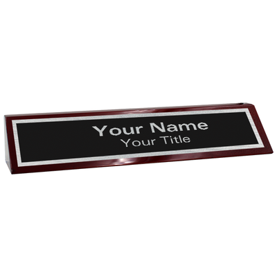 Personalized Glossy Rosewood Desk Wedge | 2" x 10" - alternate view