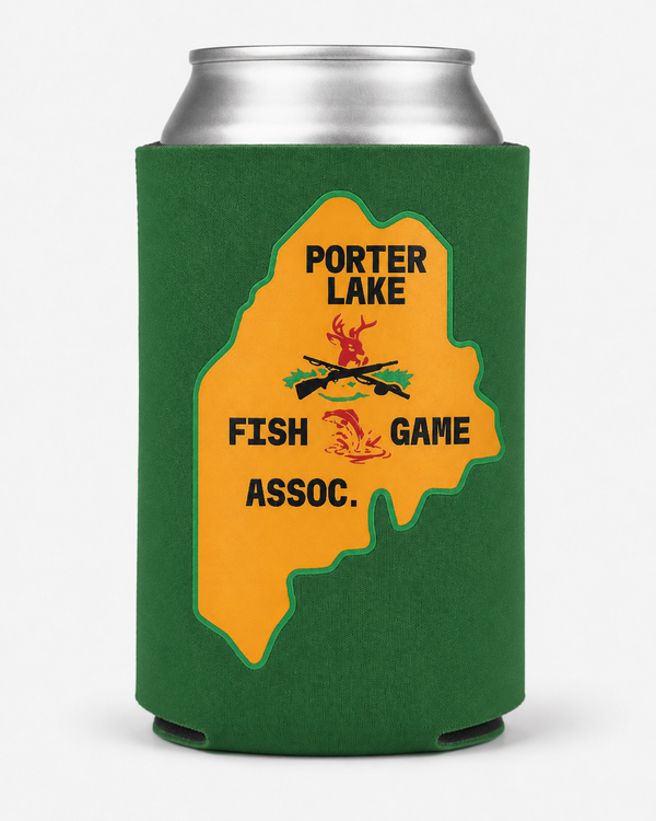 Porter Lake Green Koozie - Single Sided