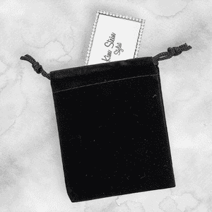 Black Velvet Pouch 3X4 Nametag Inserted