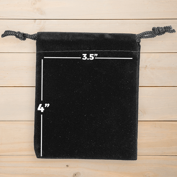 Black Velvet Pouch 3X4 with Measurements