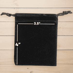 Black Velvet Pouch 3X4 with Measurements