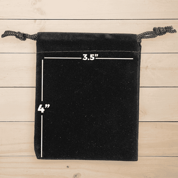 Black Velvet Pouch 3X4 with Measurements