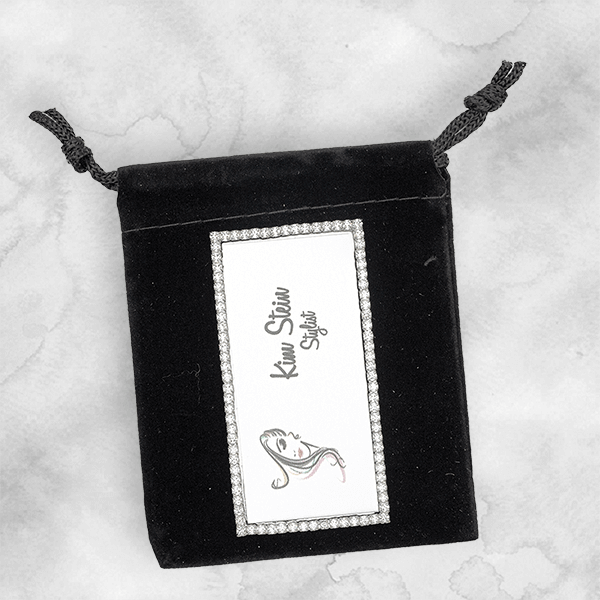 Black Velvet Pouch 3X4 Nametag on Top